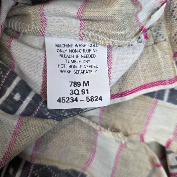 Levis 1991 Blouse Medium English Garden Stripe Button Up Shirt Deadstock Dockers - Picture 6 of 10